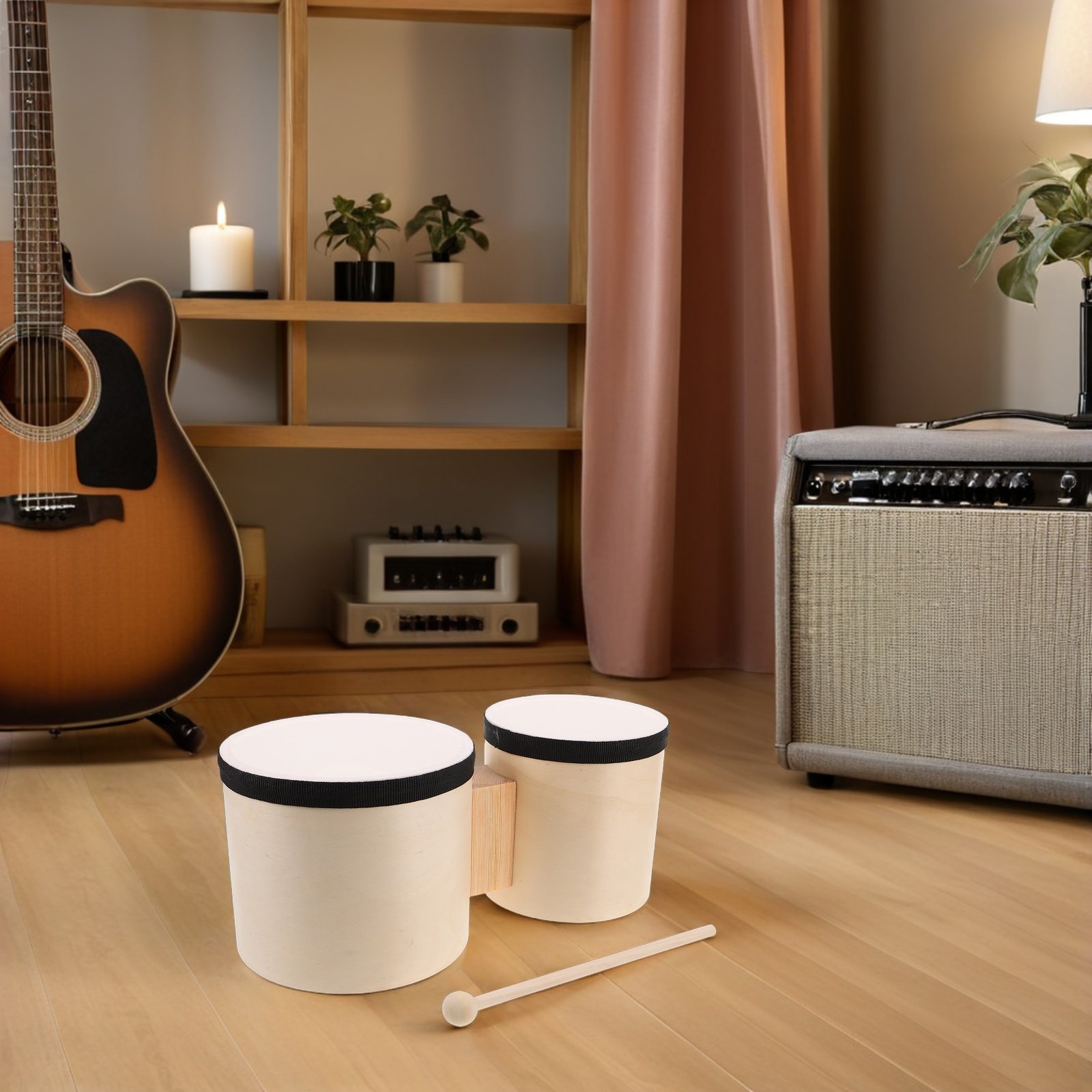 Musical Instrument Percussion - 1 set bongos van hout, geschikt