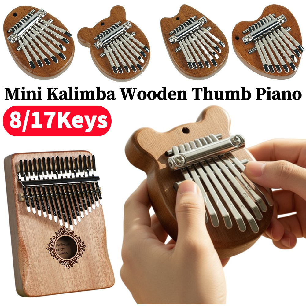 Musical Instrument Piano - 8/17 toetsen Mini Houten Kalimba Hoge