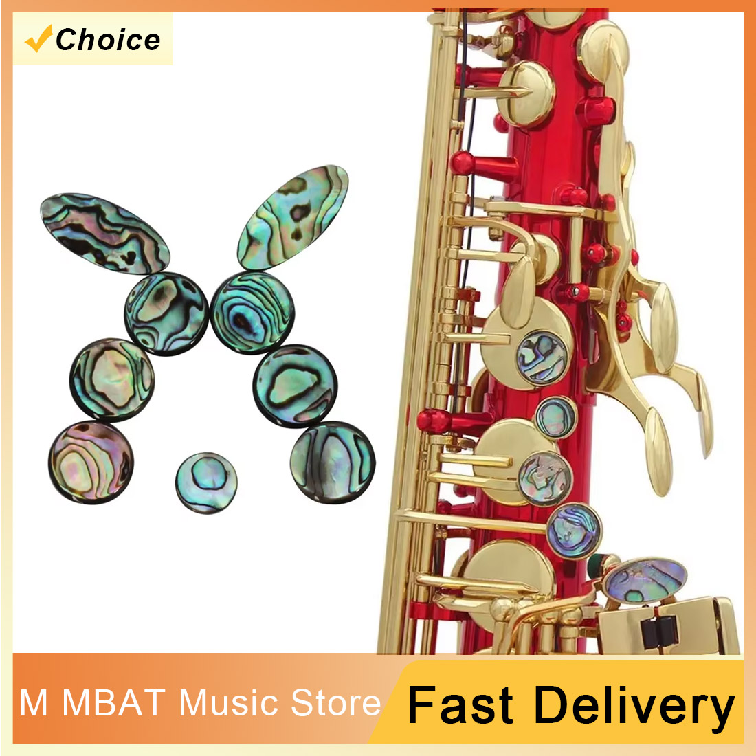 Musical Instrument Oboe - M MBAT Abalone Shell Saxofoon Sleutel