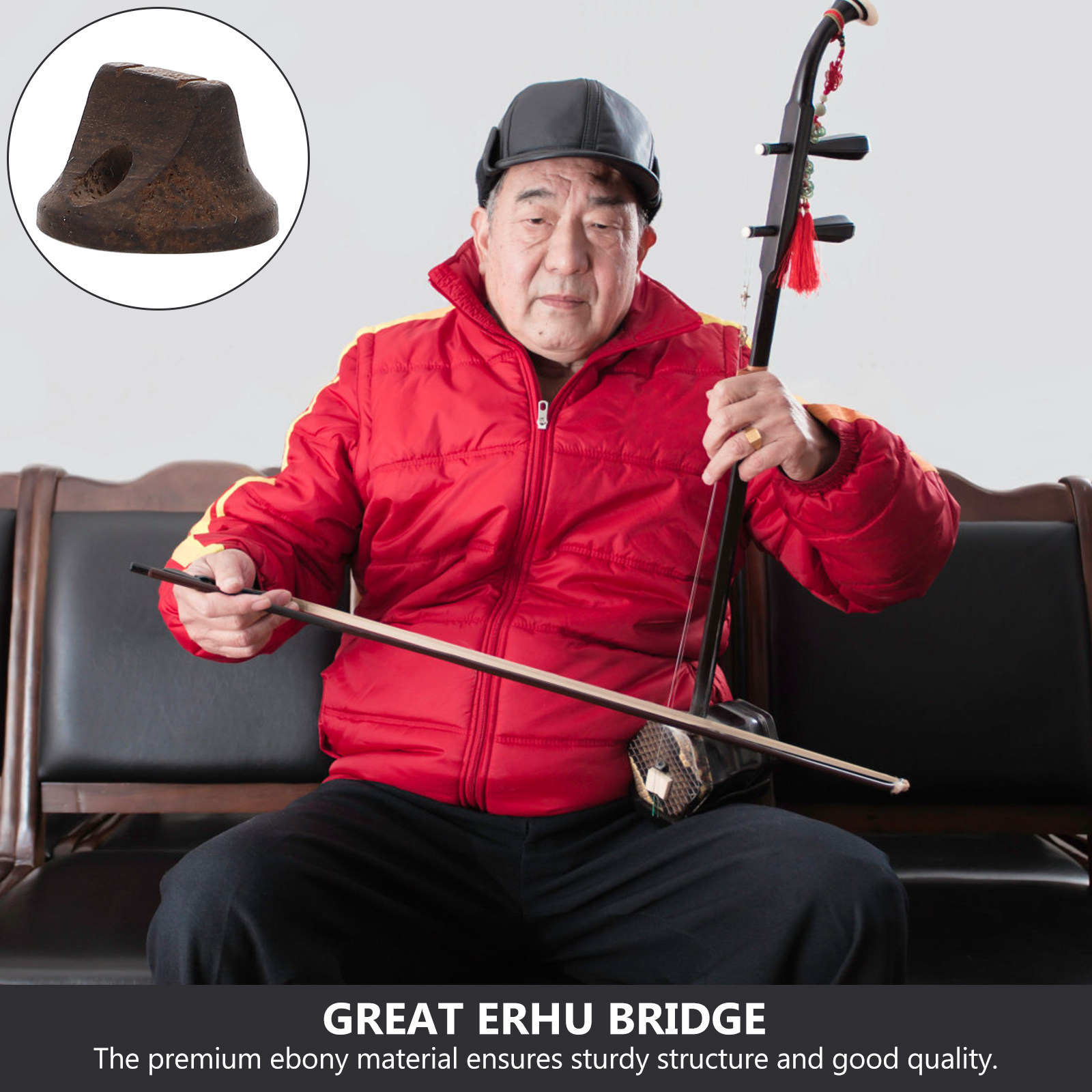 Musical Instrument Ancient - 2 stuks Chinese Erhu-brug van ebbenhout,
