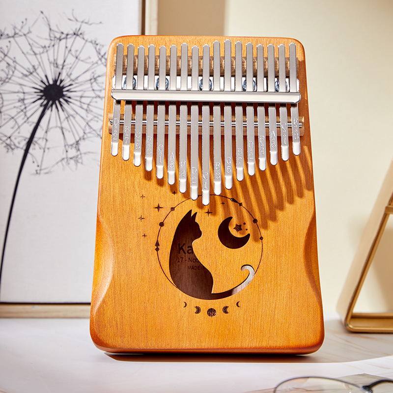 Musical Instrument Book - 17-toetsen Kalimba kleurverloop ontwerp duimpiano mahoniehouten
