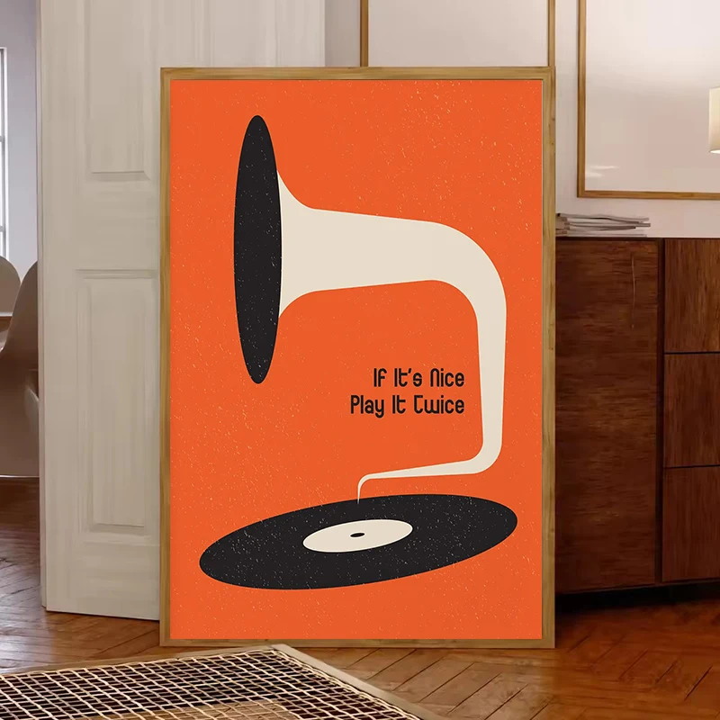 Mid Century Vinyl Record Canva - Musical Instrument Tuba recensie en prijs